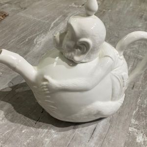 White monkey tea pot, ceramic